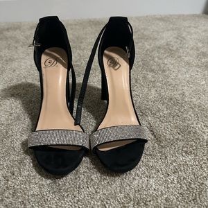Black Sequin Heels